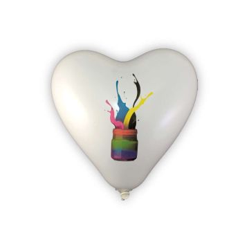 Ballonger - Hjärta - Pastell  
